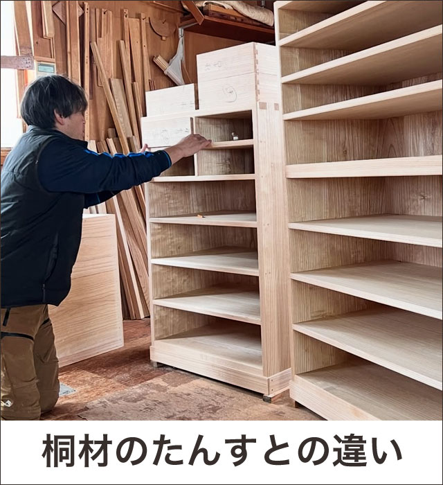 桐たんすと桐材のたんすとの違い｜素材・用途・構造で比較