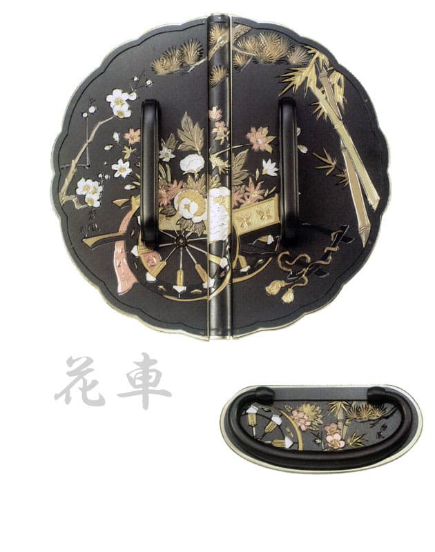桐たんす金具【花車・黒】