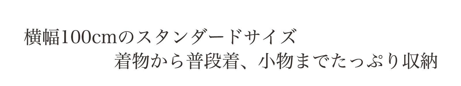 横幅100cmのスタンダードサイズ お着物から普段着・小物類までたっぷり収納