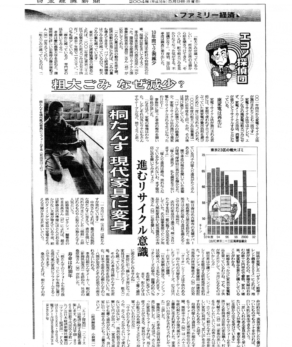 2004年5月9日 日本経済新聞取材