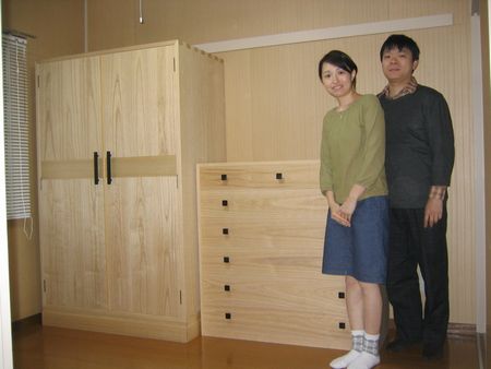 桐チェスト　一鉄ナチュラル＆洋服たんすナチュラル